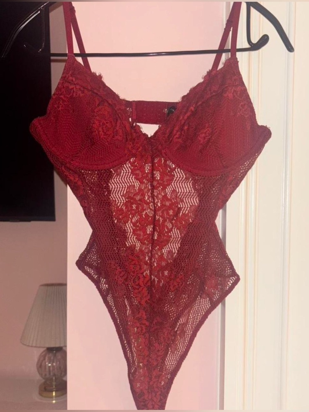 Dynamite Burgundy Lace Bodysuit – S